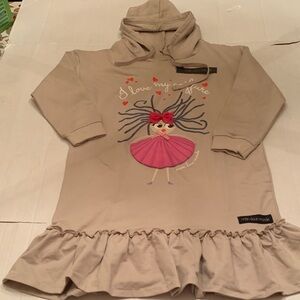 NWT so very cute Mon doux minds Casual Dress Girl with crazy hair - Tan size 10